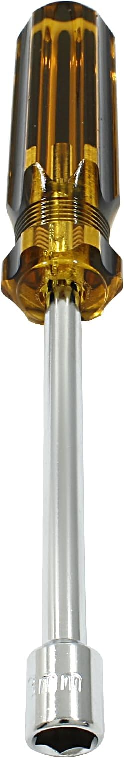 Biaungdo 8mm Socket Wrench Screwdriver, Hex Socket Wrench High-Carbon Steel Hexagon Nut Driver Non-Magnetic Tip Hex Nut Screwdriver Hand Tool for Repairs(Plastic Handle)