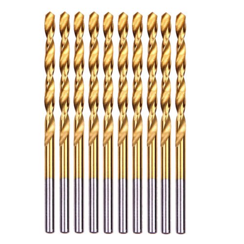 10PCS, 5/16", Titanium Coated Twist Drill Bits
