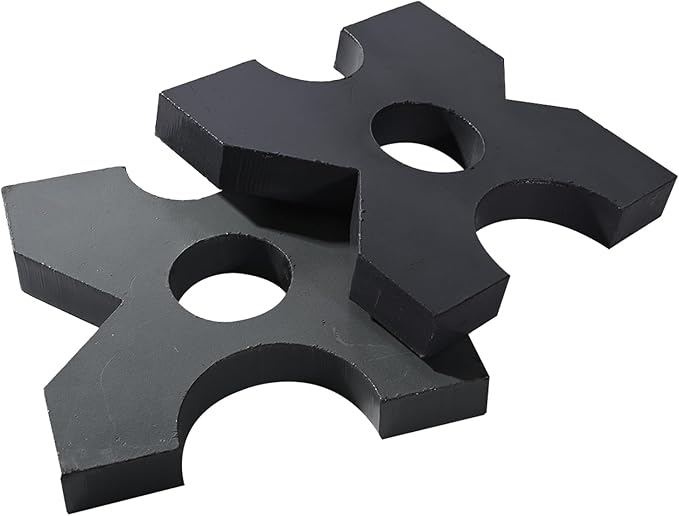 2 Pack Arbor Press Plate, 20 Ton and 32 Ton Shop Metal Press Plates with 4 Notch, 1 inch/25mm Thickness, H Frame Thickened Hydraulic Shop Press Plate 1" x 7" x 7"