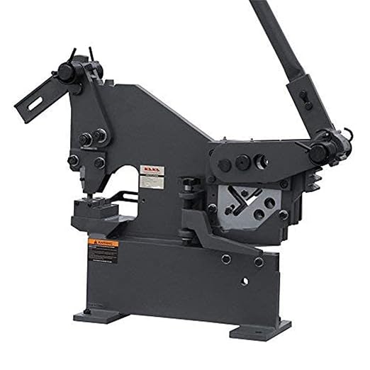 KAKA INDUSTRIAL Manual Ironworker, 0.31" Punch and Shear Machine, Cuts 0.87" Round Steel, 3.54" Flat Bar, 2.36" Angle Iron, Metal Fabrication Machine for Plates/Bars/Sections PBS-9