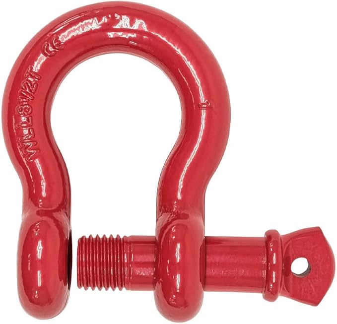 Mytee Products 1" Anchor Shackle Forged Carbon Steel w/Alloy Screw Pin Load Limit # 8.50 Tons 17,000 lbs Double Rust Protection Heavy Duty D Ring Shackle for Towing, Rigging & Vehicle Recovery 8 Pack