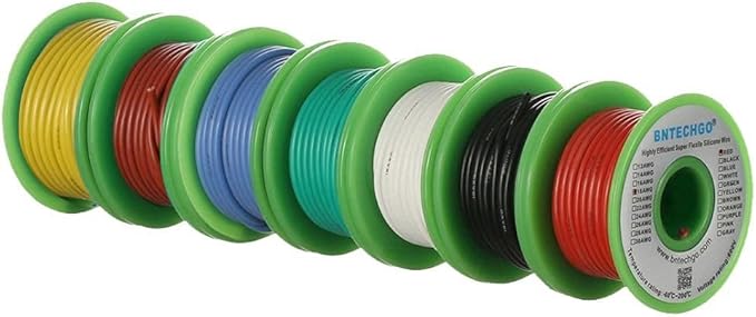 BNTECHGO 18 Gauge Silicone Wire Kit 7 Color Each 25 ft Flexible 18 AWG Stranded Tinned Copper Wire