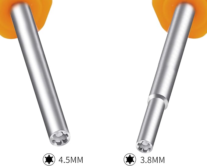 Gamebit Screwdriver Set, 3.8mm & 4.5mm Security Screwdriver Bit Screwdriver Tools for Opening NES SNES N64 Super Nintendo 64 Cartridges & Systems - Orange