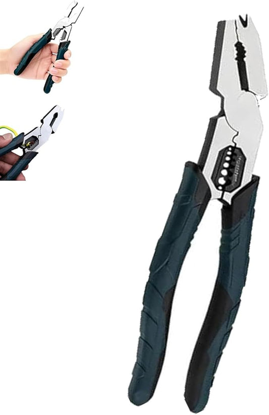 9-in-1 Multi-Functional Pliers Nail Puller/Wire Cutter/Stripper/Crimper?봀ompound Action Leverage Design - Industrial-Grade Multi-function Cutting Pliers, Professional Cutting Tool for Home Repair