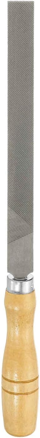 HARFINGTON Flat Coarse Cut File 8" Double Cut Teeth High Carbon Steel Hand Rasp File with Wood Handle for Metal Wood Deburring Removing