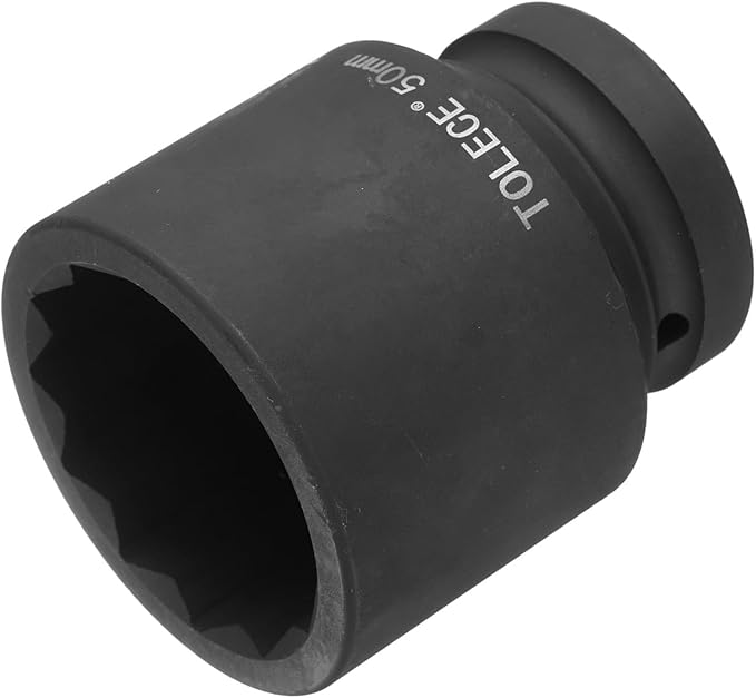 uxcell 1" Drive 50mm 12-Point Impact Socket, CR-MO Steel 80mm Length, Standard Metric Sizes