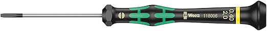 Wera 05118006001 Kraftform Micro 2035 Slotted Electronics Precision Screwdriver, 2mm Head, 60mm Blade Length