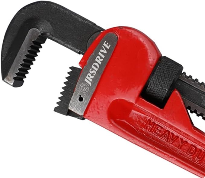 JRSDRIVE 1 Piece Pipe Wrench 18 inch Heavy Duty Adjustable Plumbing Wrench Construction & Heavy-Duty Applications for Industrial & Professional Use E-2049