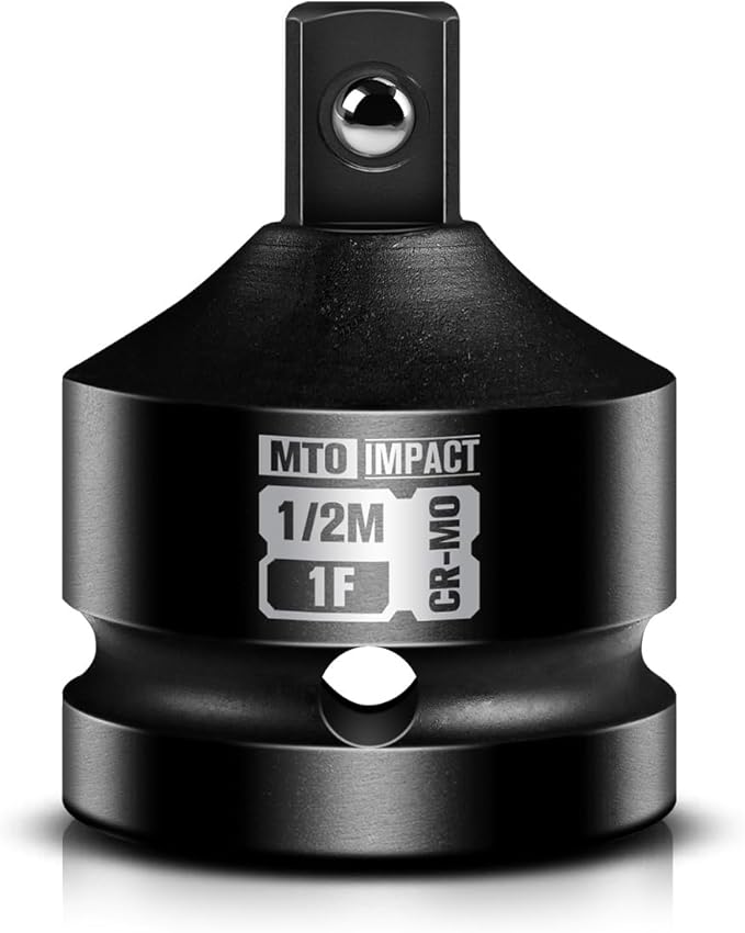 MTO 1" Female to 1/2" Male Impact Socket Adapter, 1-Inch Impact Socket Reducer, Chrome Molybdenum Alloy Steel, for Impact Wrench & Ratchet Use