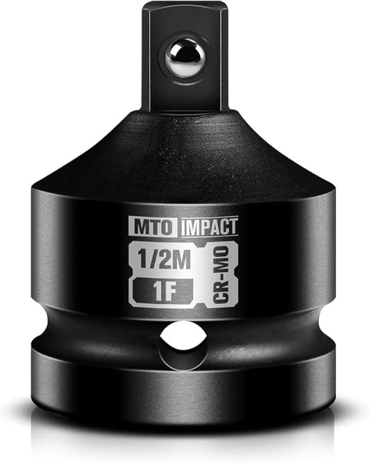 MTO 1" Female to 1/2" Male Impact Socket Adapter, 1-Inch Impact Socket Reducer, Chrome Molybdenum Alloy Steel, for Impact Wrench & Ratchet Use