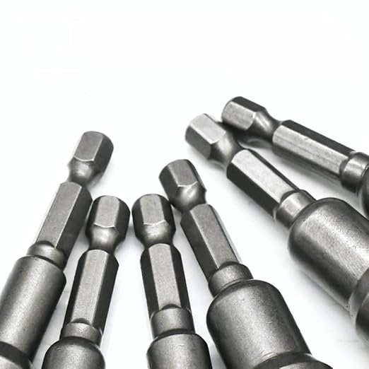 10 PCS 1/4" Hex Shank Magnetic Power Nut Driver Bit Sets, 1/4 inch Quick Change Socket Nut Driver Bit Magnetic,Heavy Duty 1/4 Nut Driver Length 2.5 inche (65mm)