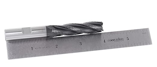 Accusize Industrial Tools 1/2'' Dia, M42 8% Cobalt Tialn Roughing End Mill, 1/2'' Shk Dia, 2'' Flt Length, 4'' Oal, 4 Flute, Coarse Tooth, 1102-0120