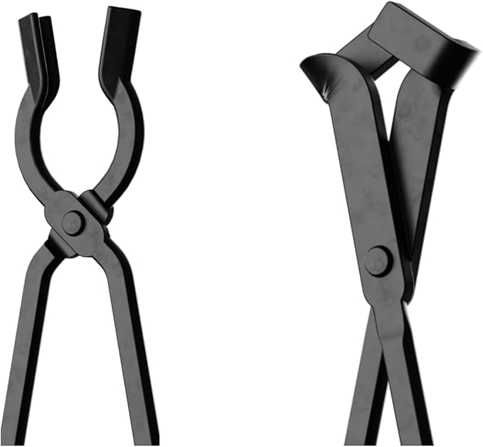 5PCS Blacksmith Tools with Blacksmith Tongs and Blacksmith Hammer,3/8inch V-Bit Bolt,V-Bit Blade,Flat Jaw,Square Jaw, and Assembled Blacksmithing Tongs for Forging Tools and Equipment