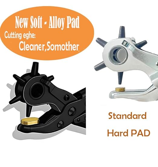 Adorox Heavy Duty Quality & Professional Design Revolving Hole Punch Pliers Kit ??with Steel Ruler & File, Puncher with 6 Hole Sizes for Belts, Watch Straps, Saddles, Shoes & DIY Crafts
