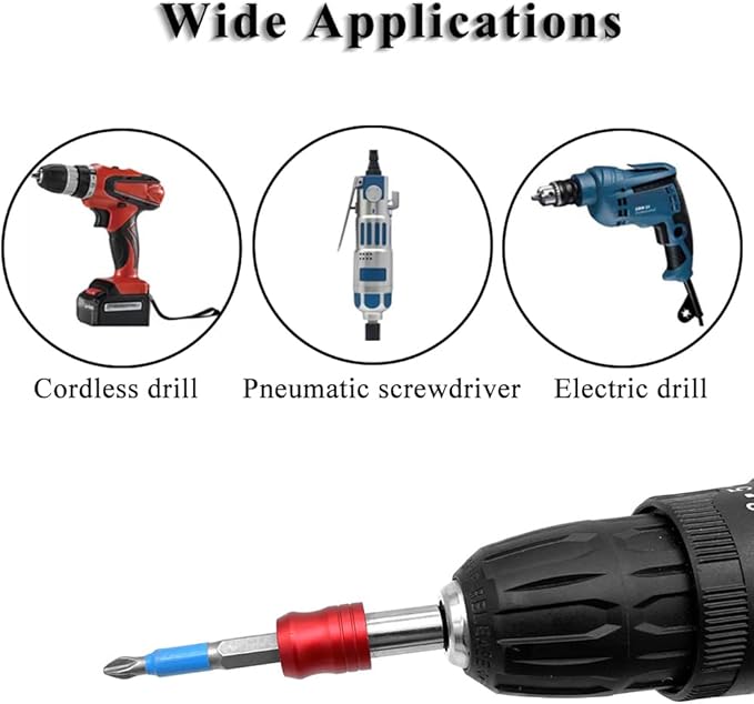 3Pcs Drill Bit Extension 1/4'' Hex Shank Magnetic Screwdriver Bit Holder 2 Inch Quick Release Drill Bit Extension Bar Socket Chuck Adapter for Screws, Driver, Drill
