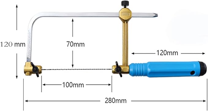 Professional Small Coping Saw w/ #1 to #8 Spiral Blades - for Metal & Woodworking - Fast Precision Cutting for Wood, Plastic, Jewelry Crafting,Small Coping Saw for DIY Crafting (11" x 4.7")