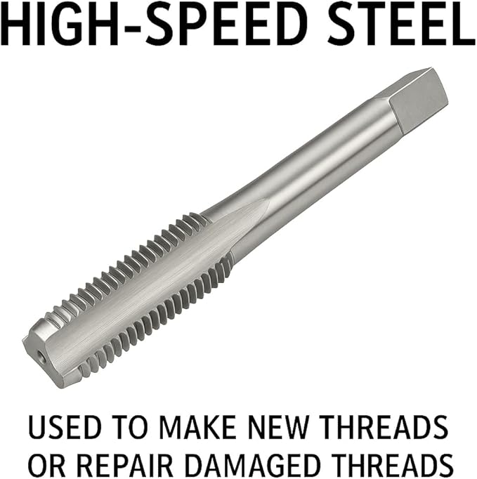 Yamesh 7/8"-9 Thread Tap and Die Set HSS Tap with GCr15 Alloy Steel Hex Die Right Hand Thread Repair Tool for Metalworking and Machinery