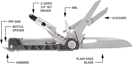 Gerber Gear Armbar Drive 8-in-1 Pocket Knife EDC Multitool with Screwdriver, 2.5" Blade, Onyx