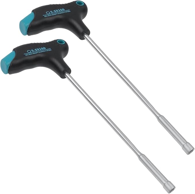 Antrader 5.5mm T-Handle Hex Nut Driver, Chrome Vanadium Steel Socket Wrench Screwdriver, Magnetic Tip Tightening and Loosening Tool with 6.3-Inch Shaft