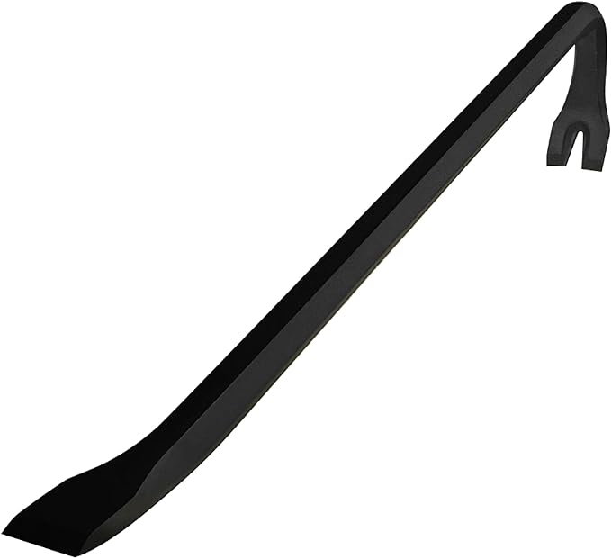 Olympia Tools 12" Wrecking Bar, Heavy Duty Pry Bar with Beveled Chisel End and Forged Carbon Steel for Prying, Lifting and Pulling Nails, 1 Count (Pack of 1)