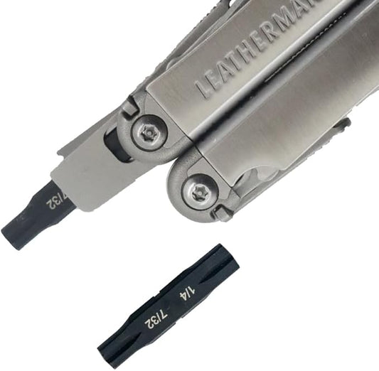 Security Bit Kit Set with Clutch Screwdrivers #1/4?쓆nd 7/32" Bit for Leatherman, Replacement Double-Ended Flat Screwdriver Bits for Leatherman Multi-Tool Accessories,S2 Steel (2Pack)