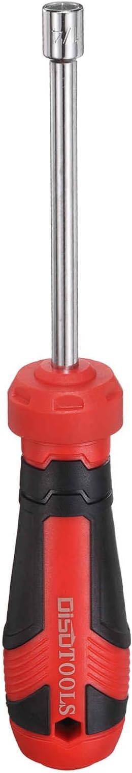 HARFINGTON SAE Nut Driver 1/4" CR-V Non-Magnetic Tip Hollow Shafts Hex Socket Screwdriver with Anti-Slip Handle for Automobile Repair Bit Driver