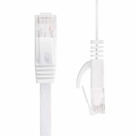 Jadaol Cat 6 Ethernet Cable 35 ft, 10Gbps Support Cat8 Cat7 Network, Flat RJ45 LAN Patch Cable, High-Speed Wired Internet Cable for Router, Modem, Switch, Gaming Consoles, PC, Streaming Devices, White