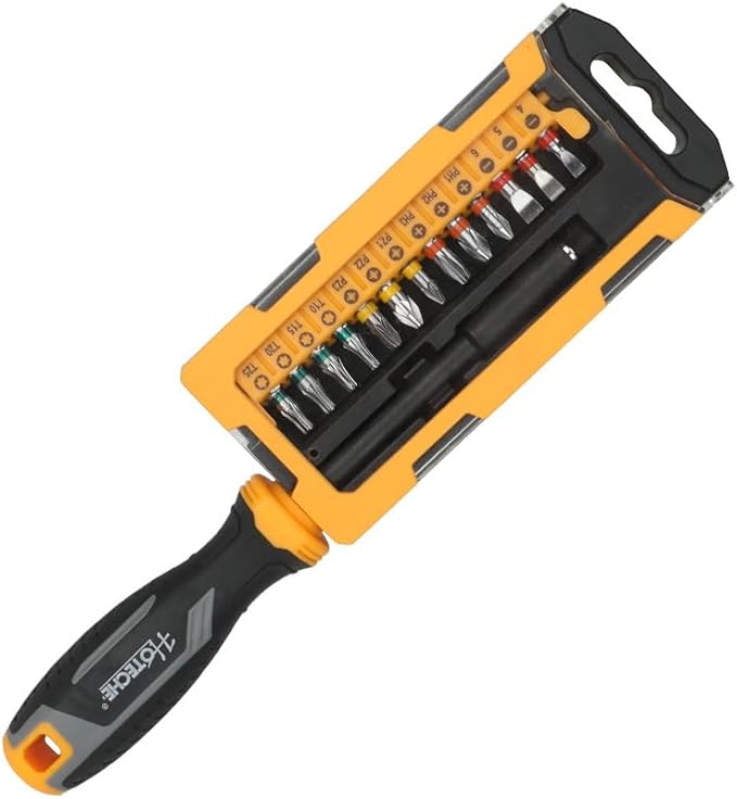 Hoteche 13 in 1 ScrewdrIver Bit Set, with Phillips, Flat Head, Torx Security, Hex, Robertson, Multi Bit Screwdriver Set, All in One Pocket Screwdriver, Multitool Repair Tool Set