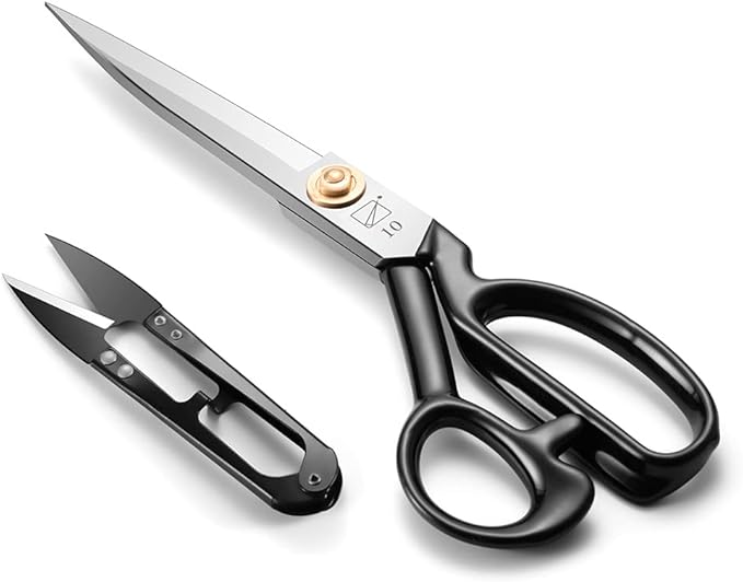 Sewing Scissors - Fabric Scissors 10 inch-Tailor's Dressmaking Shears Heavy Duty for Fabric, Leather Cutting, Sewing, Dressmaking, Tailoring, Altering (Right-Handed,10 inch White)