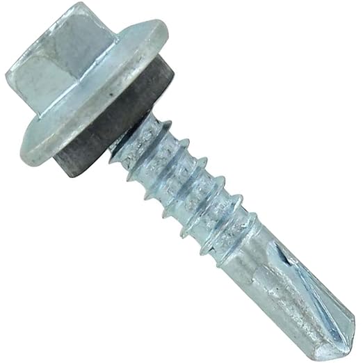 ST Fastening Maxx SteelBinder #12 x 1 Galvanized Metal Roofing Screws with EPDM Rubber Washer, 250-Count - Designed for Metal Roofing and Siding Panels