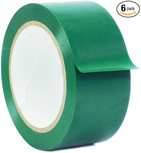 WOD Emerald Green Vinyl Floor Tape, 4 inch x 36 yds. (Pack of 6) Ideal for Floor Marking Gym, Court, or any Other Hard Smooth Tape