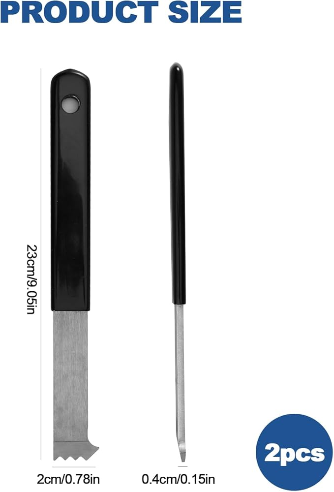 2 Pcs Paver Removal Tool Set with Double Joint Scraper, Micro-Tooth Groove & Non-Slip Rubber Handle - Perfect for Lawn,Garden,Brick,Patio, Block & Paver Replacement.