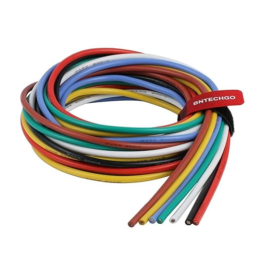 BNTECHGO 12 Gauge Silicone Wire Kit 7 Color Each 5 ft Flexible 12 AWG Stranded Tinned Copper Wire