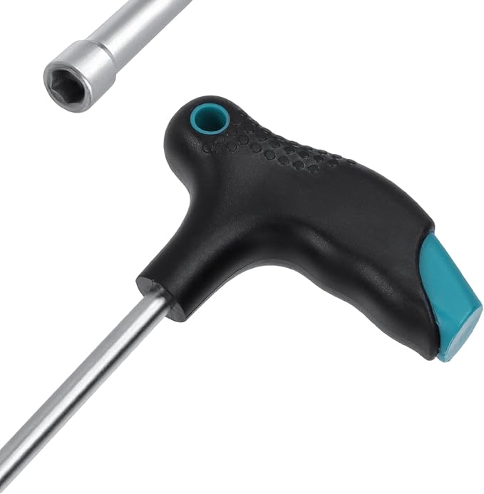 Antrader 7mm T-Handle Hex Nut Driver, Chrome Vanadium Steel Socket Wrench Screwdriver, Magnetic Tip Tightening and Loosening Tool with 6.9-Inch Shaft