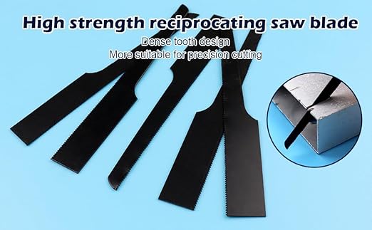 10Pcs Reciprocating Saw Blade Set, Reciprocating Air Saw Hacksaw Blades Tools for Metal, Woodcutting, Rubber (Black -18T-10pcs)