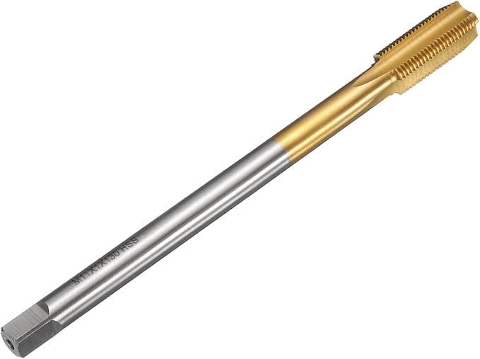 uxcell Metric Thread Tap M11 x 1 H2 130mm Straight Flute Screw Thread Milling Machine Taps Threading Tapping Repair Tool
