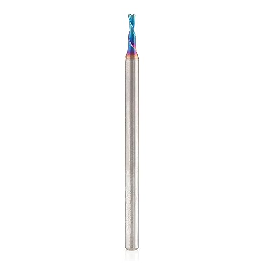 Amana Tool Solid Carbide Spektra Extreme Tool Life Spiral Plunge Router Bit Down-Cut, 46237-K, 1/16 Dia x 3/16 CH x 1/8 Inch Shank 2 Inch L