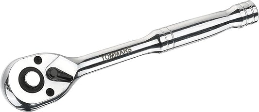 TOMMARS 1/4" Drive Ratchet Socket Wrench, 72-Tooth Quick-Release Socket Ratchet Wrench Reversible, Gifts for Men Mechanic Hand Tools
