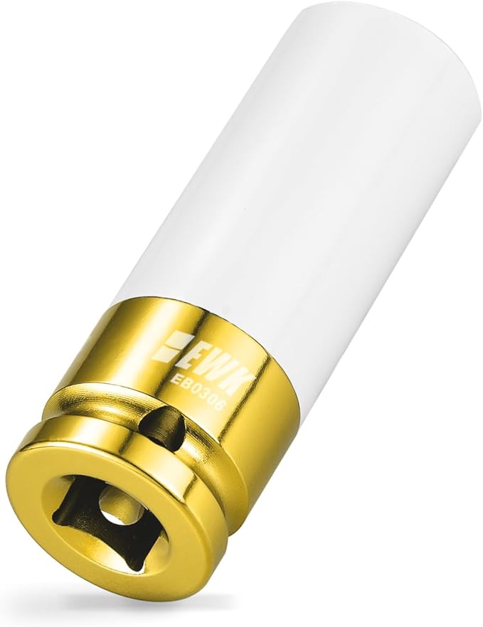 EWK 1/2" Drive 19mm Lug Nut Socket, 19mm Socket for Wheel Service, Non-Marring Protective Sleeve Prevents Damage to Custom Rims