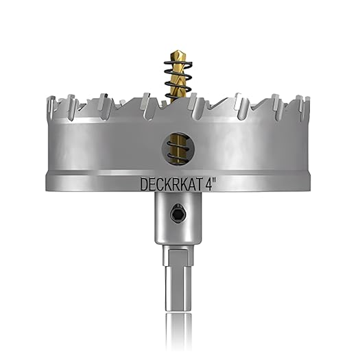 4" TCT Hole Saw for Hard Metal, Heavy Duty 100mm Tungsten Carbide Tipped Hole Cutter with Spring-Loaded Pilot Drill Bit for Stainless Steel, Metal, Iron, and Plastic