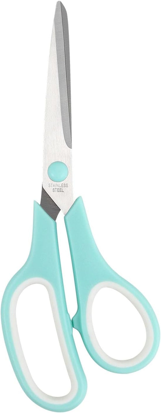 Multipurpose Stainless Steel Scissors 6.7" Pink Sharp Shears Comfort-Grip Scissors for Fabric Craft Office Supplies (Blue 7.7'')