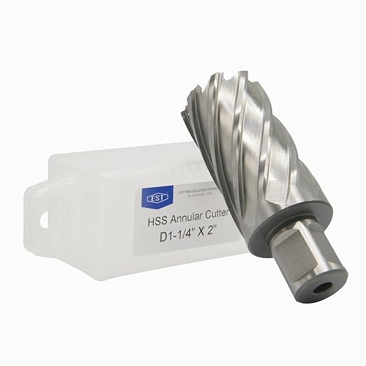 HSS M2AL Annular Cutter 2" DOC with 3/4" Weldon Shank for Magnetic Drill Press by EST (D1-1/4" X 2")