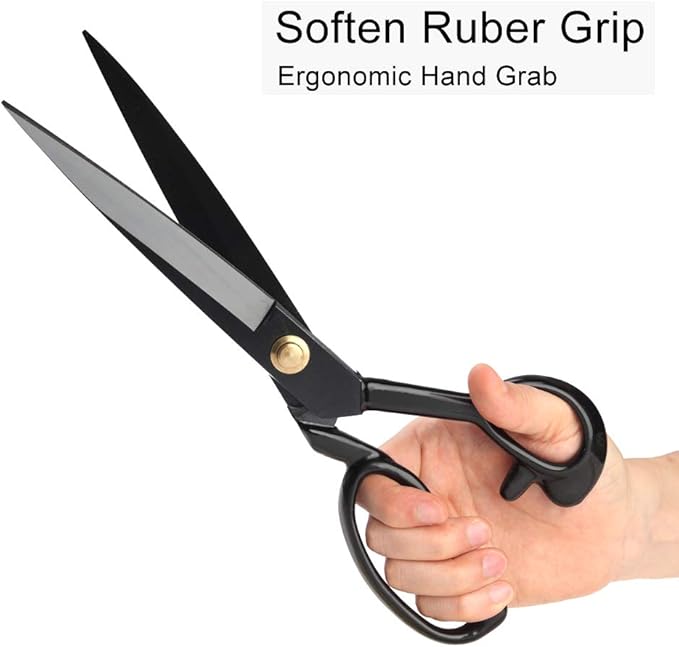 Professional Tailor Scissors 10 inch - Heavy Duty Sewing Fabric Scissors for Leather Cutting Industrial Sharp Shears Home Office Artists Students Tailors Dressmakers