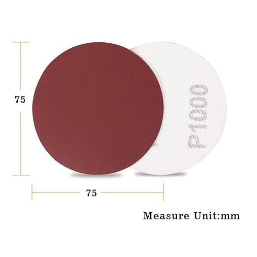 SPEEDWOX Sander Disc 100pc Sanding Hook and Loop Sandpaper 1000 Grit Sanding Discs 3 Inch Sandpaper for Wood Drill Grinder Rotary Tools No Hole