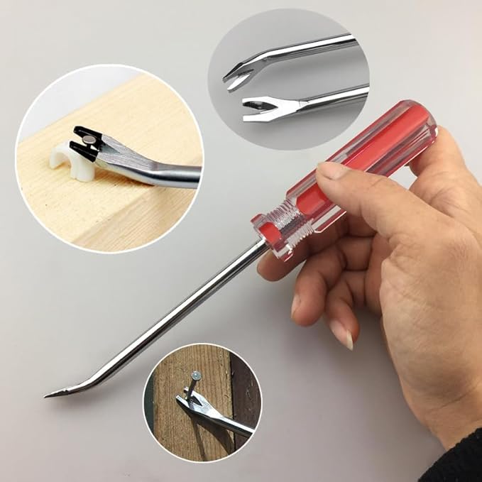 3-Piece Staple Remover Tool Set, Upholstery Tack Puller, Nail Remover for Furniture, Carpet, Wood