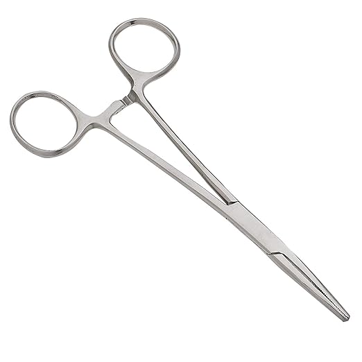 SURGICAL ONLINE 2-Piece Curved & Straight 7" Hemostat Set - Stainless Steel Locking Tweezer Clamps - Ideal Hemostats for Nurses, Fishing Forceps, Crafts and Hobby