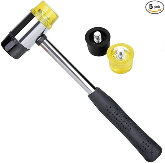 Soft Mallet, 30mm Double-Faced Rubber Soft Head Hammer for Jewelry Craftsman, Leather Crafts, Wood, Flooring Installation and More - Lightweight Non-Sparking Blow Non-Slip Plastic Handle