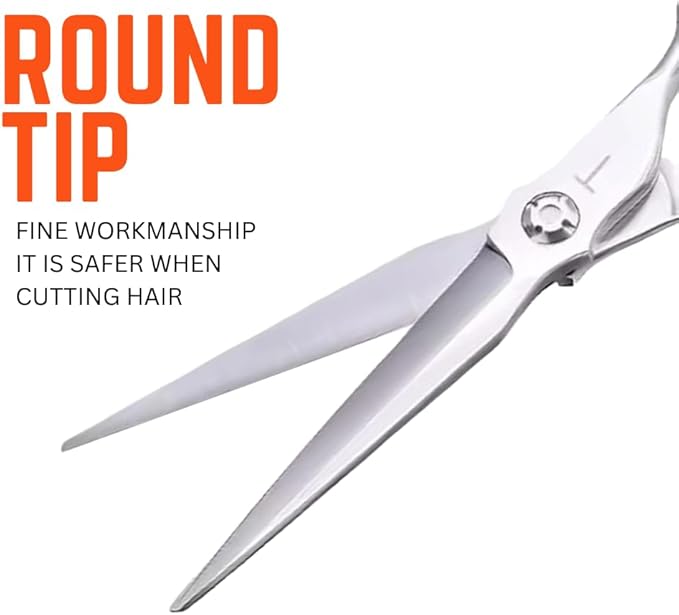 6-Inch Professional Hair Cutting Scissors with Ultra Sharp Blades, Premium Quality Stainless Steel Hair Scissors for Precise and Effortless Trimming, Ideal Barber Scissors for Home & Salon Use