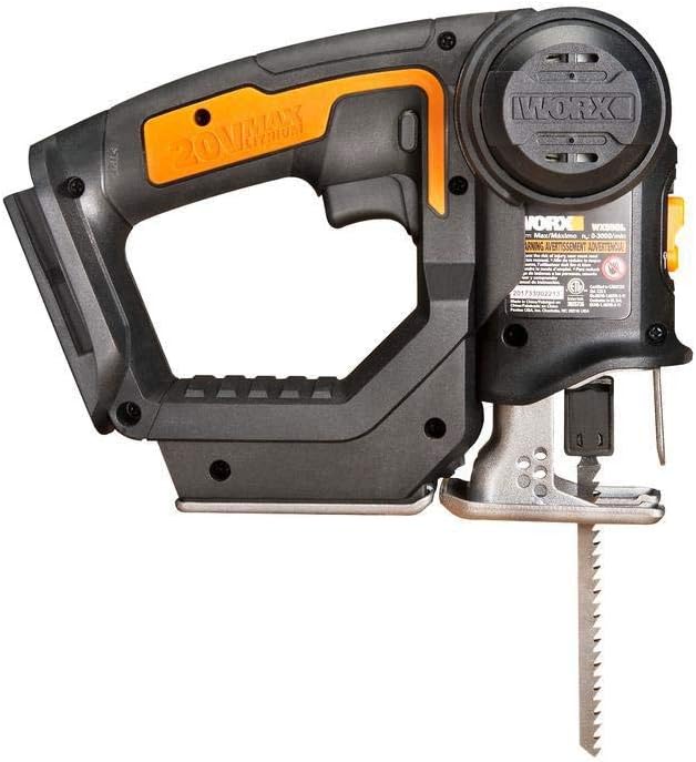 WORX Cordless Reciprocating Saw&Jigsaw, 20V ¾" 2-in-1 Saw, ¾" Stroke Length, 2-in-1 functions, 4 Blades for Different Materials, Compact&Lightweight Design, Tool Only, PowerShare