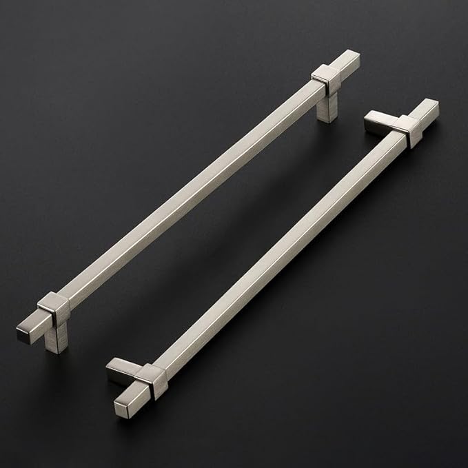 1 Pack Brushed Nickel Cabinet Handles - 10" Hole Center Cabinet Pulls Drawer Pulls Cabinet Hardware Kitchen Handles for Cabinets